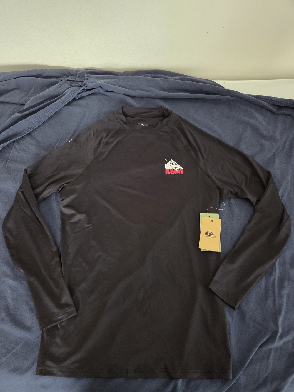 Quiksilver Men’s Black Long-Sleeve Rash Guard - Hawaii Logo